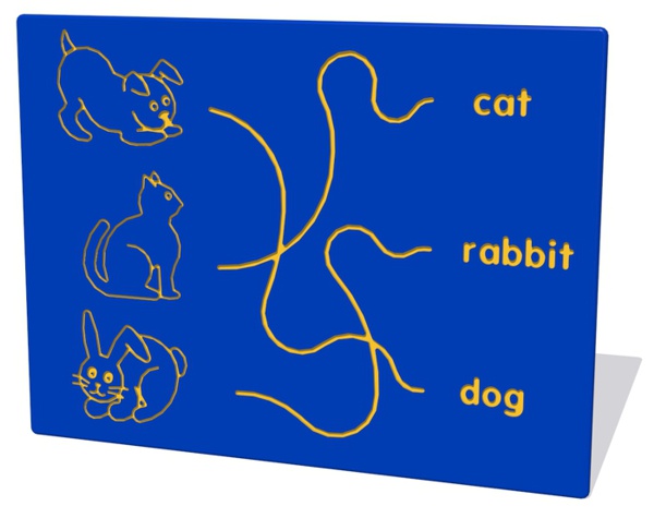 Dog, Cat & Rabbit Trace Play Panel